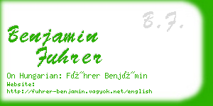 benjamin fuhrer business card